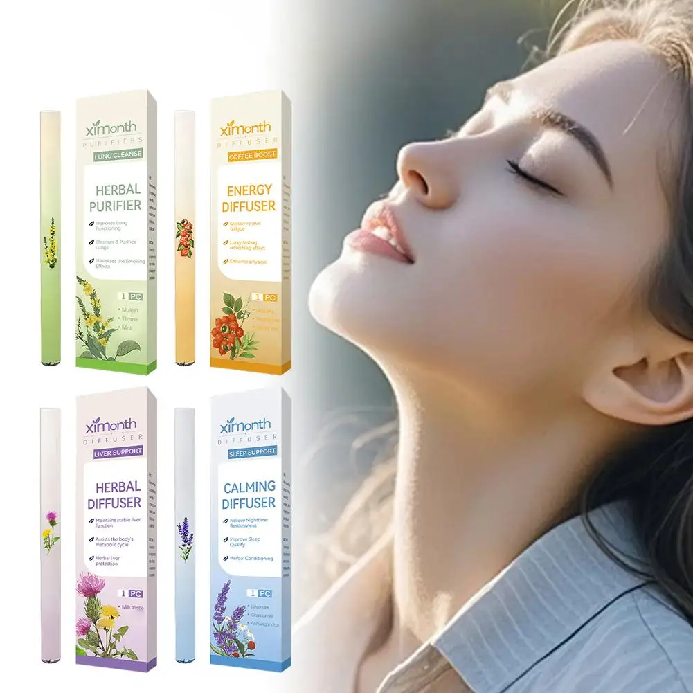 Aspirador Nasal de limpieza pulmonar para dejar de fumar, mejora el sueño, pluma de difusión de melatonina, juego de difusor de mezcla de hierbas, 600 usos