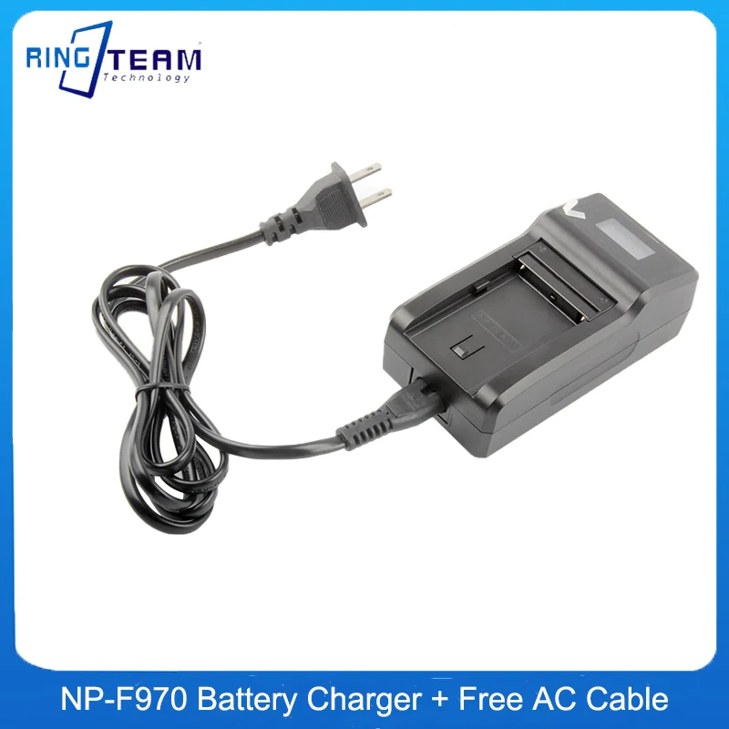 NP-F970 LCD Travel Charger+AC Power Cable For Sony NP-F550 NP-F570 NP-F750 NP-F960 NP-F330 F970 FM500 QM71 F950 Battery