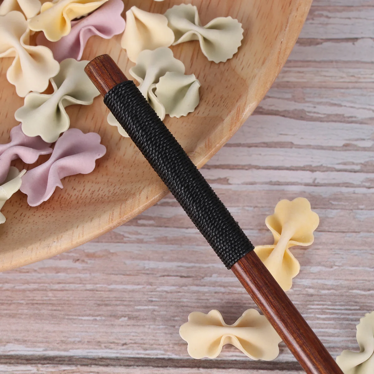 

5pcs Tied Thread Wooden Spoon Natural Color Long Handle Stirring Spoon For Honey Dessert Soup Rice Korean Japanese Meals Non