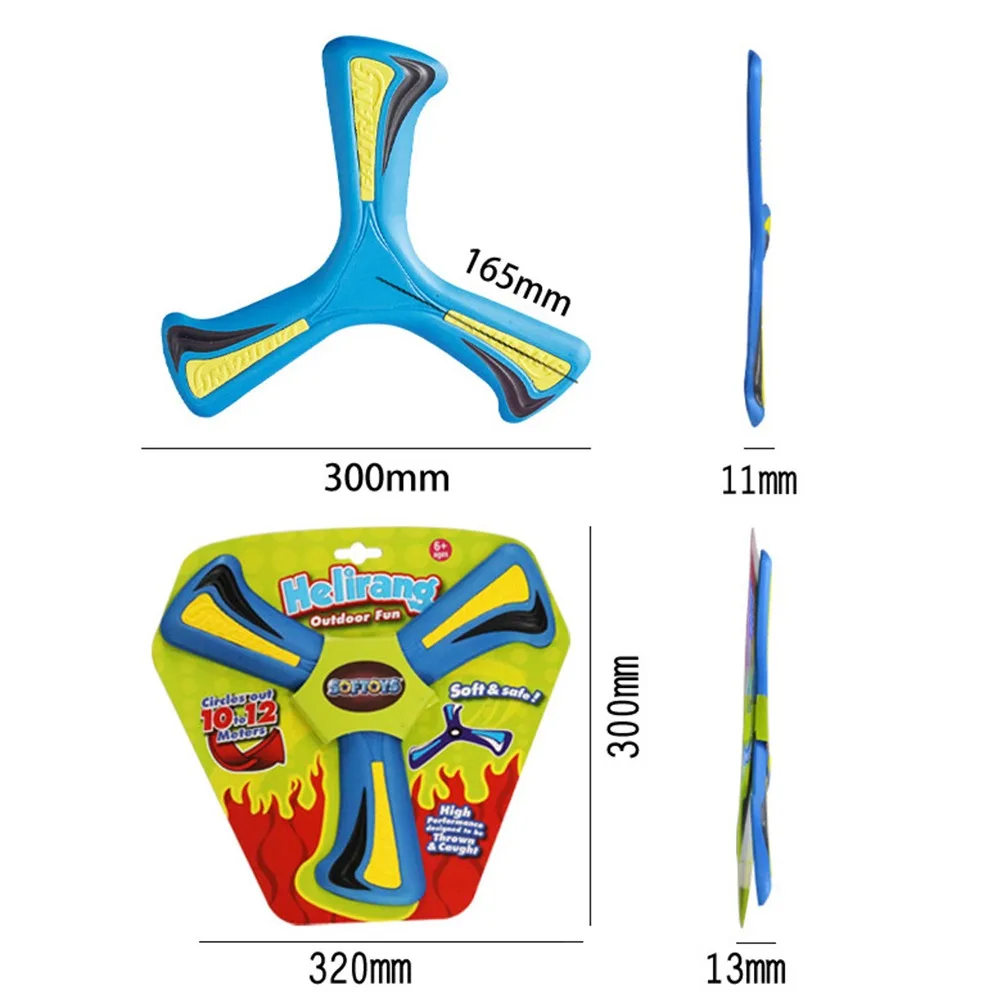 Kunststoff Kinder Bumerang Interaktive Kinder Spielzeug Sport Drei-blatt Kreuz Fliegen Disc Weiche Spinner Drei-Blatt Outdoor Spielzeug