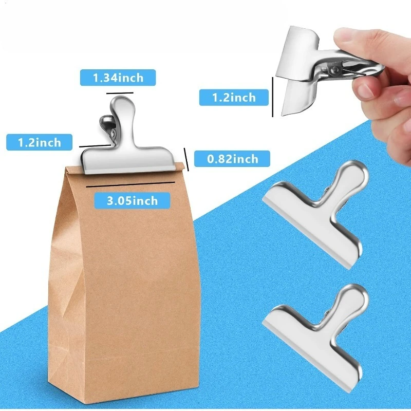 Bag Clips, 8 Pack Chip Clip Set for Kitchen Storage Use, Silver