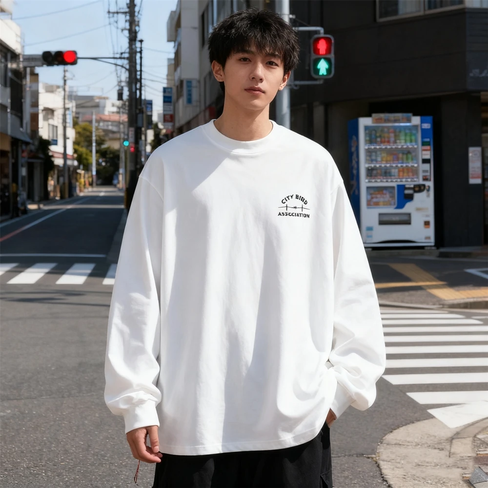 KUCLUT-Camiseta con estampado de dibujos animados para hombre y mujer, ropa de calle informal holgada de manga larga, Tops de gran tamaño 100% de algodón