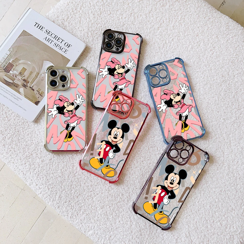 M-MickeyS M-MinnieS MouseS Phone Case For Samsung S24 S23 S22 S21 S20 FE Note20 Plus Ultra Lite 5G Shockproof Clear Armor Cover