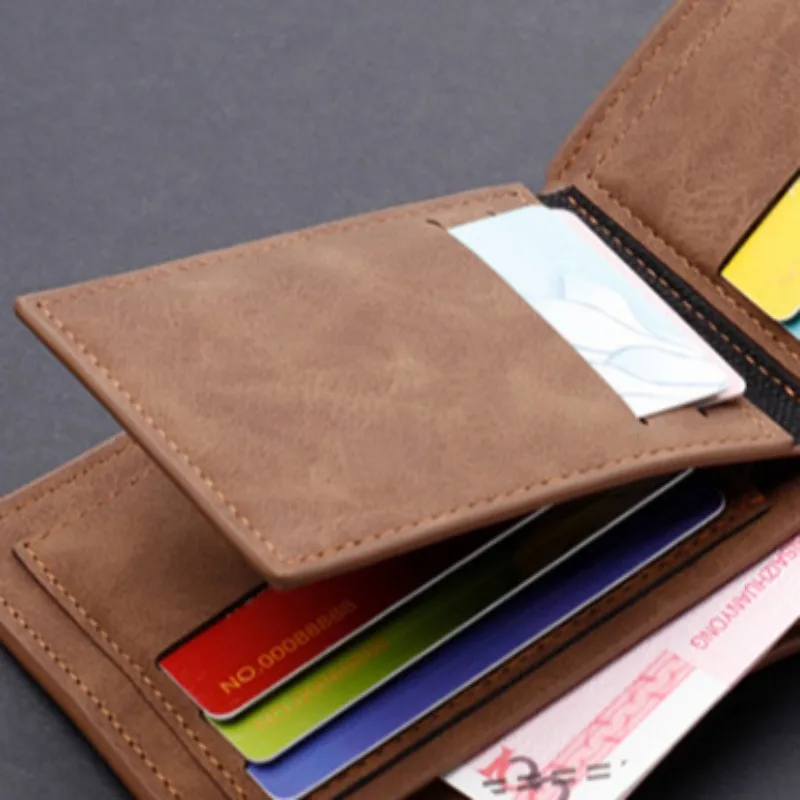 Classic Short Pu Leather Wallets for Men Business Man Id Card Holder Purse Slim Male Photo Credit Card Wallets Cartera Hombre