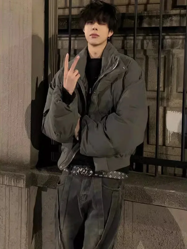 سترة قطنية سميكة أمريكية كلاسيكية من Cleanfit للرجال، معطف شتوي على شكل خبز، ياقة واقفة، تصميم قصير، دافئ وعصري