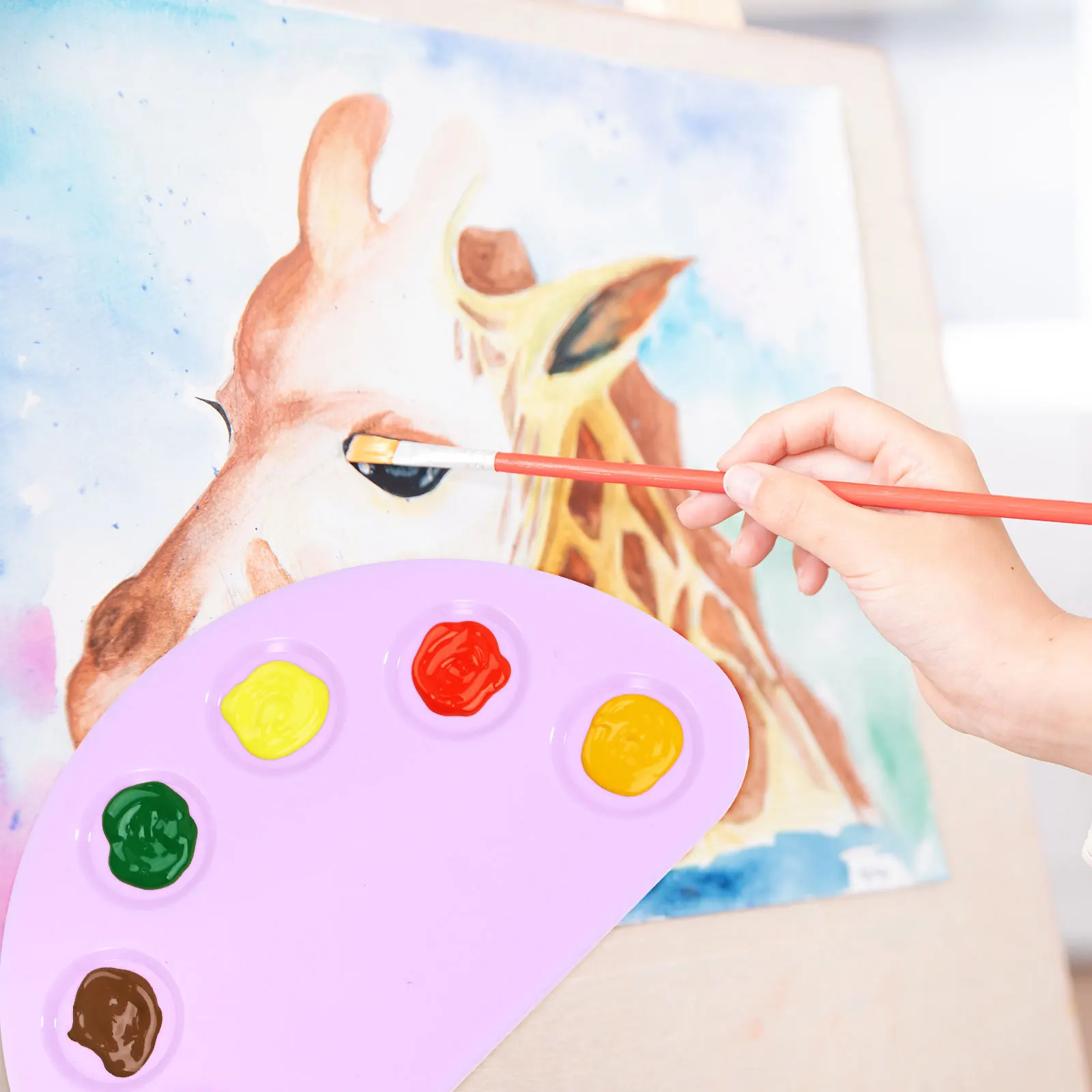 

2 Sets Palette Painting Tray Stainless Steel Mixing Water Color Watercolor