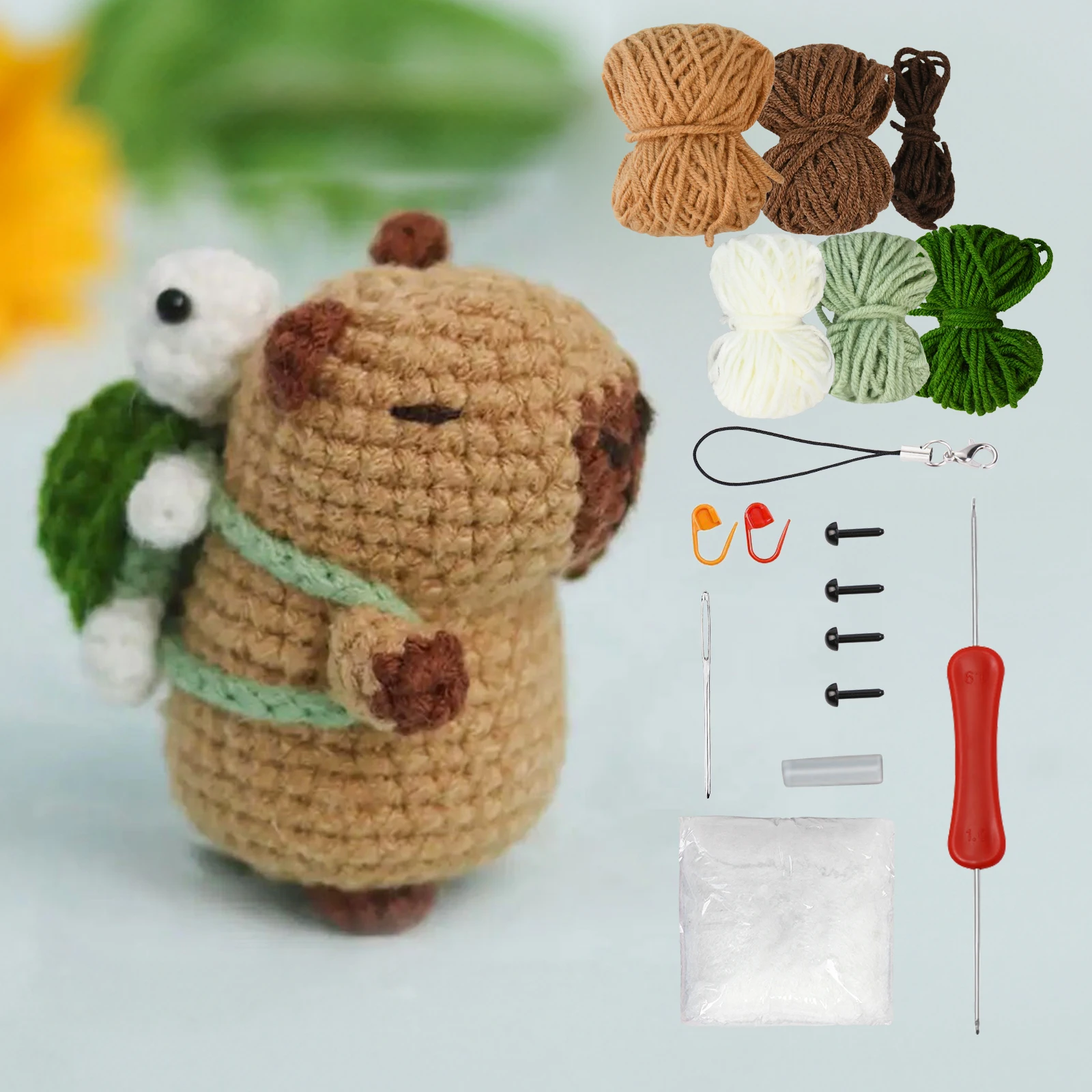 カピバラかぎ針編みキット、かわいい動物かぎ針編みキットセット