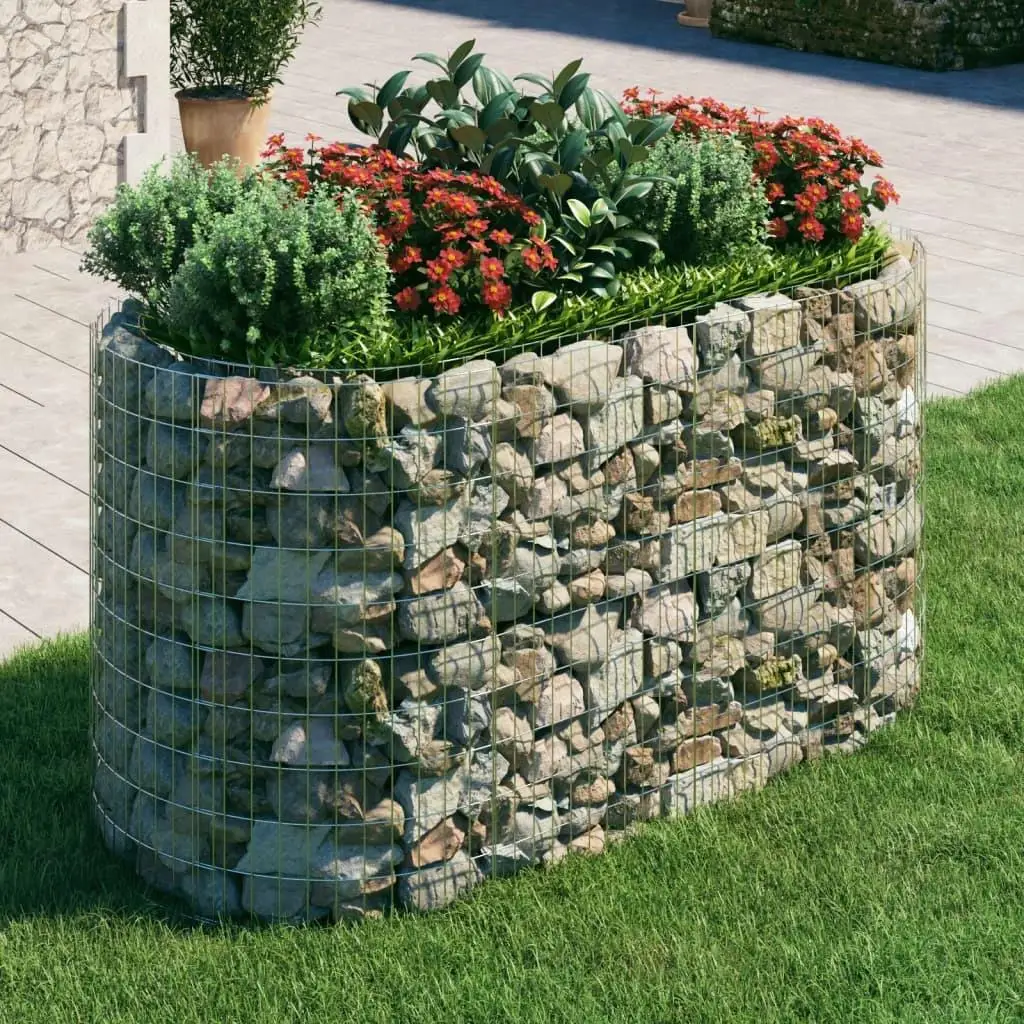 Galvanized Iron Gabion Raised Garden Bed - 78.7x39.4x39.4 inches, Durable Outdoor Planter