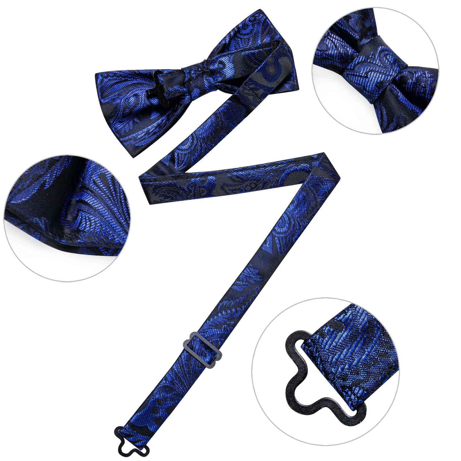 Blue Red White Paisley Pre Tie Bow Tie for Men Purple Orange Solid Groom Accessories Wholesale Bowknot Butterfly Handkerchief