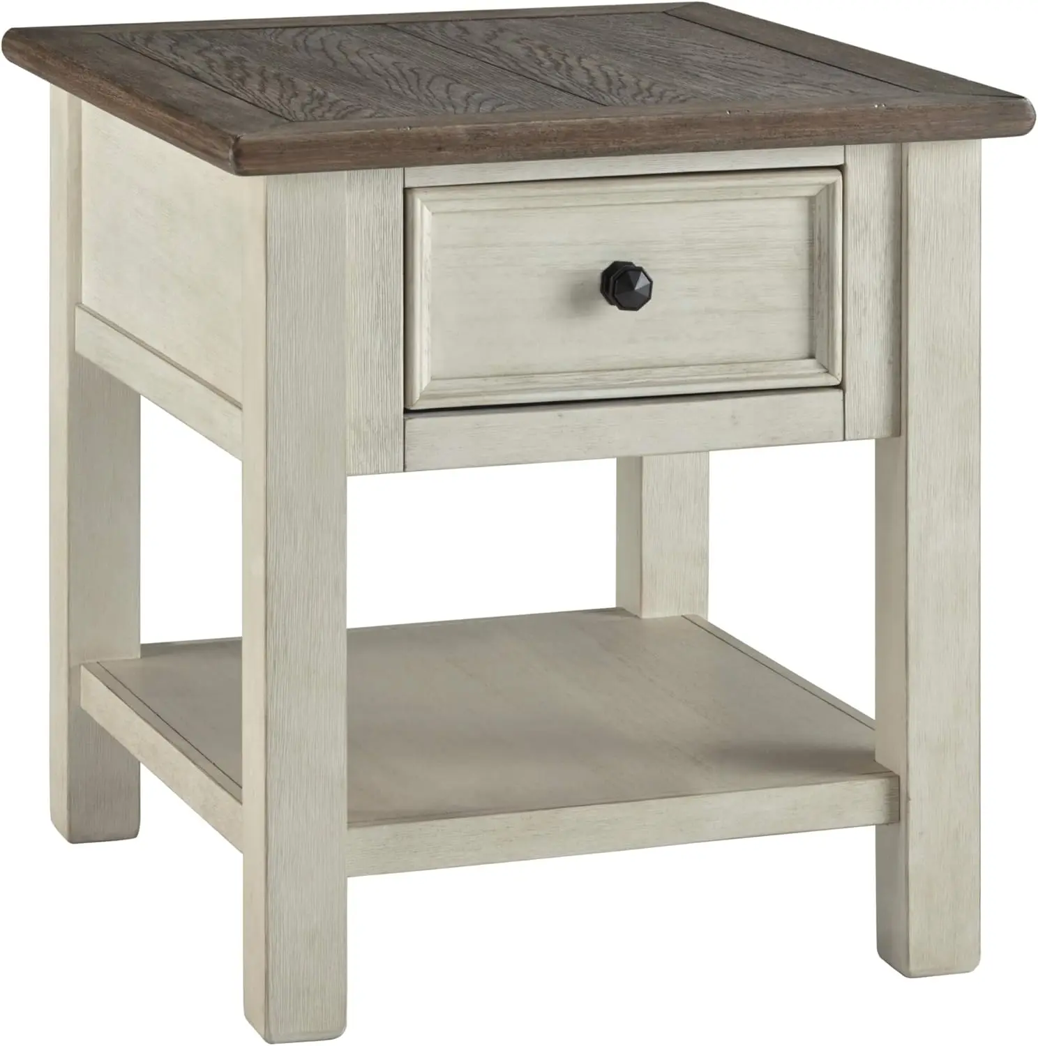 

Design Farmhouse Square Two Tone End Table, Antique Cream