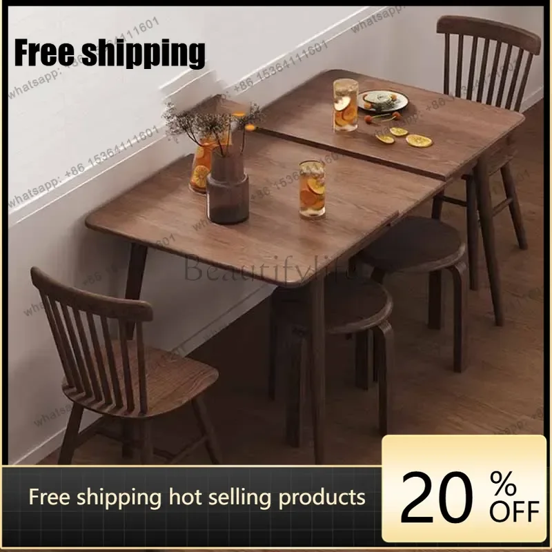 Factory Direct Waterproof Unique Dining Table Light Luxury High Space Saving Wood Tables