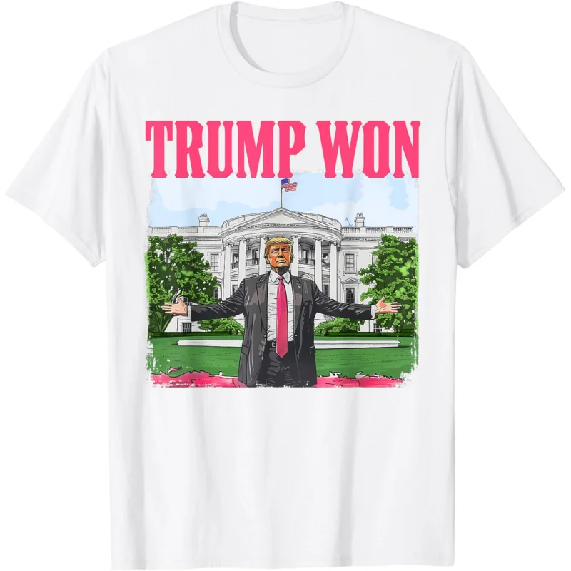 

Trump Won 2024 Election Inauguration White House T-Shirt Loose men's and women's clothing