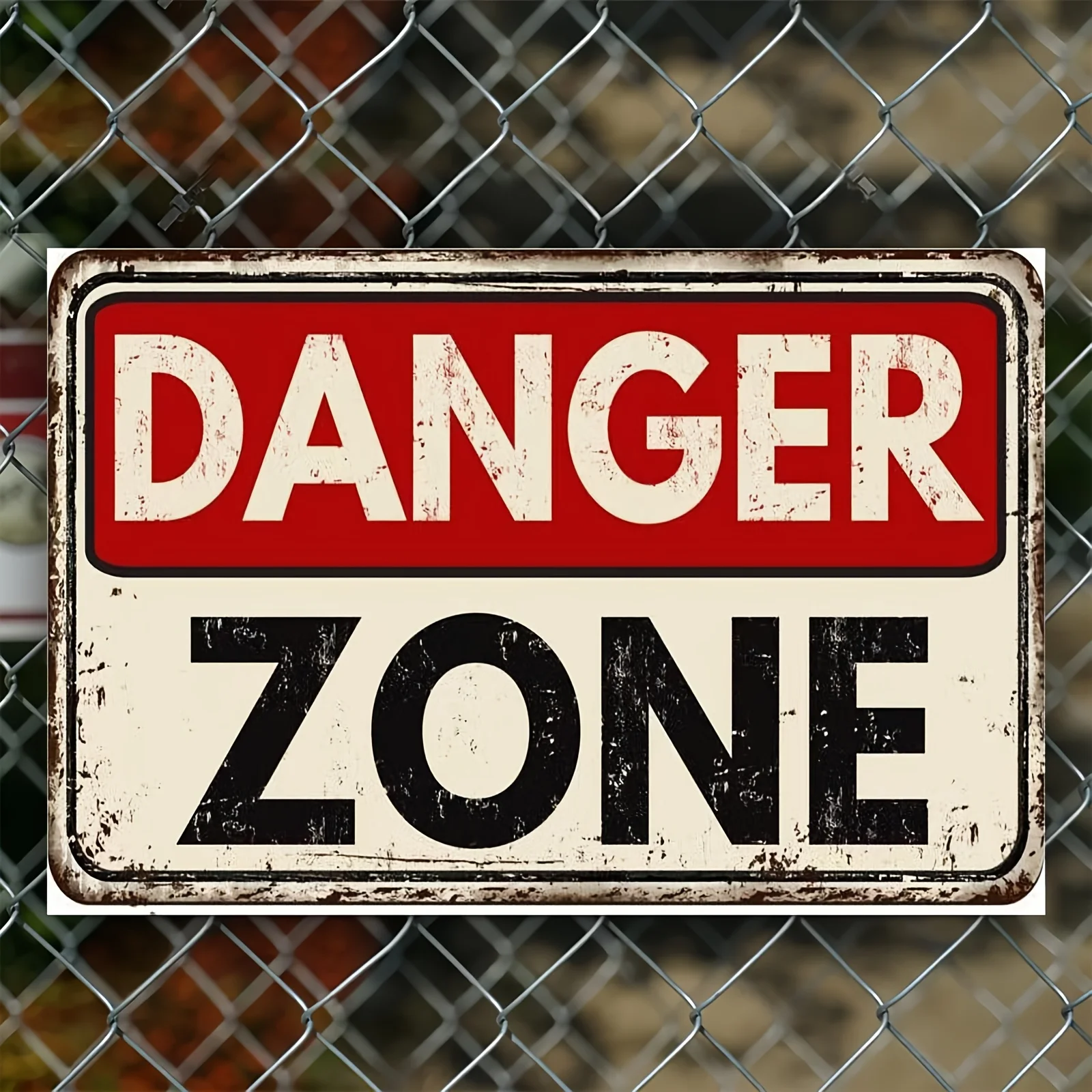 Vintage-Style Metal Sign for Garage, Garden, Restaurant,Cafe Decor - No Entry Warning Plaque, , Wall-Mounted, Artistic Home Deco