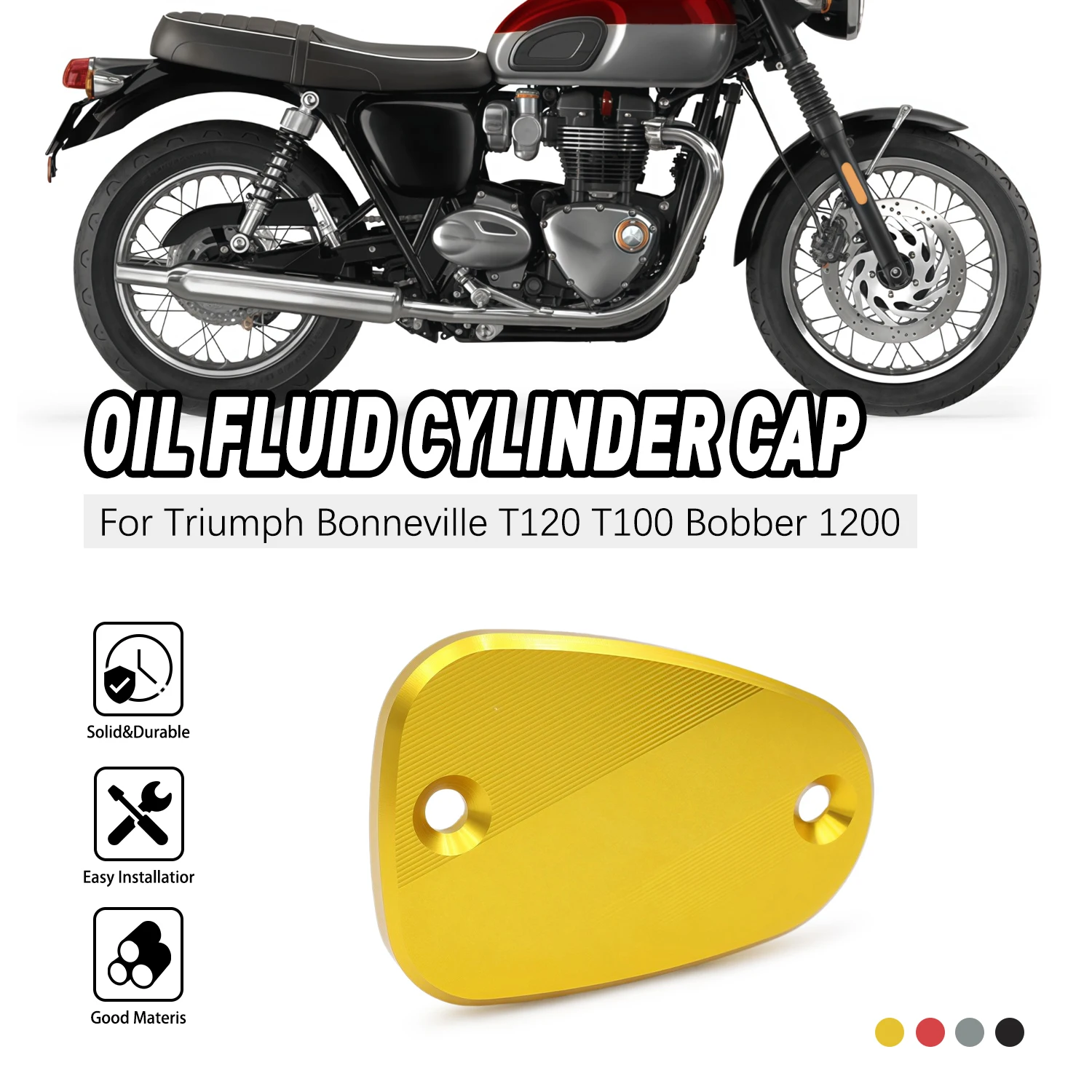 

For Triumph Bonneville T120 T100 Bobber 1200 Front Brake Fluid Reservoir Cover Cap Motorcycle Brake Pump Cover Accessories
