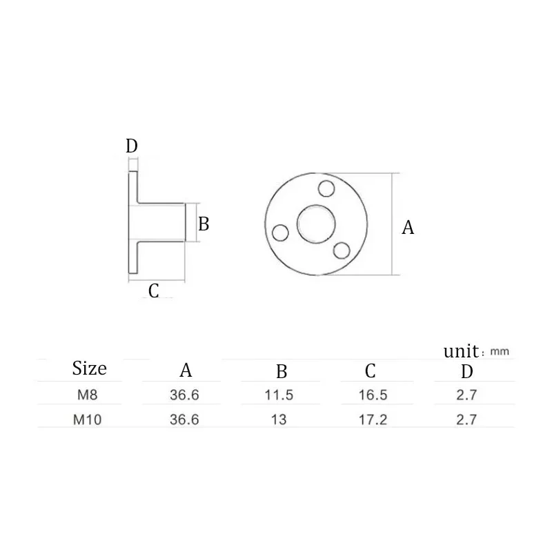 1-10Pcs Lron Plate Nut Furniture Plywood On Lock Nuts Sofa Foot Lock Galvanized Three-hole Nut M8 M10