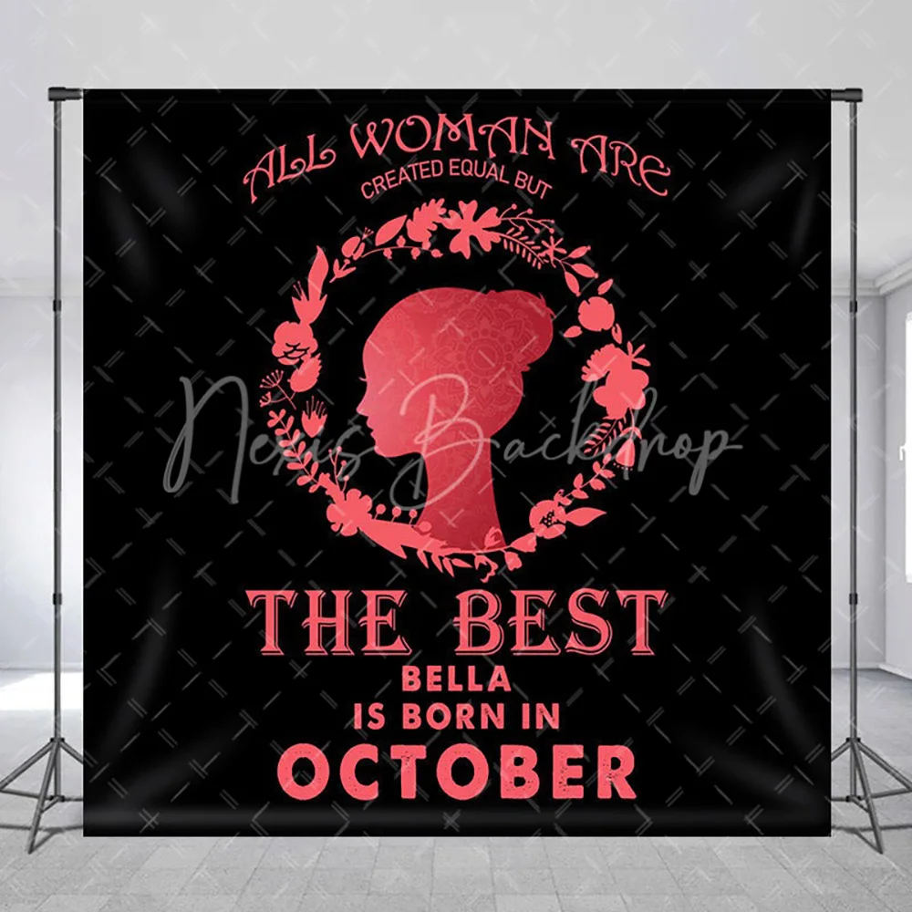 

Personalized Name Born Best Women Birthday Backdrop, Elegant Photography Background Photo Booth Studio Decoration