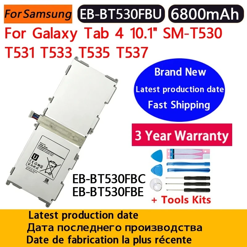 NEW EB-BT530FBC EB-BT530FBE 6800mAh Battery For Samsung Galaxy Tab 4 10.1 SM-T530 T533 T531 T535 T537 EB-BT530FBU Tablet Battery