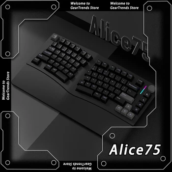 Feker Alice75 블루투스 기계식 키보드, 핫 스왑 알루미늄 게이밍 키보드, 인체공학 맞춤형 PC 게이머 액세서리, 사무실
