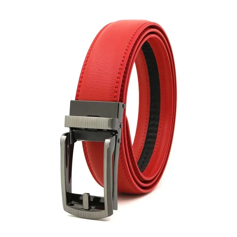 3.5cm Genuine Leather Men\'s Belt Alloy Automatic Buckle Two-layer Cowhide Business Casual Belt for Men Wholesale