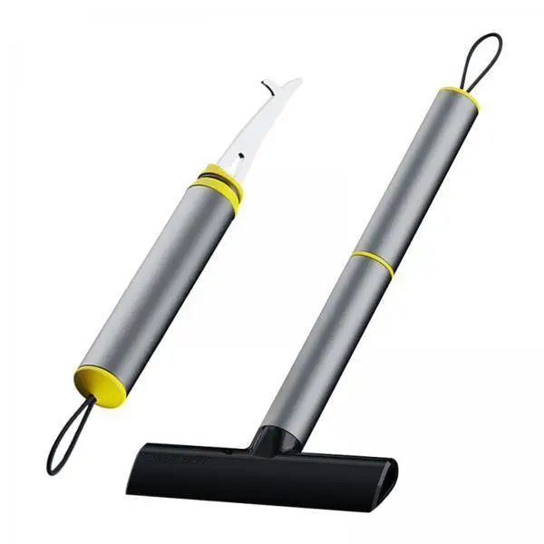 Car Snow Shovel Ice Remover Double Sided Snow Ice Scraper Compact Easy Carry Alloy Winter Tool for Cleaning Snow from Cars