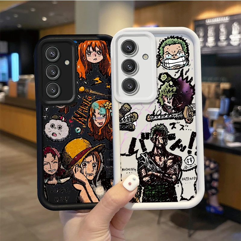 New One Pieces Luffy Anime TPU Case for Samsung Galaxy A35 A34 A33 A32 5G A31 A30 A24 A23 A22 A16 A12 A06 A03 M55 Non-Slip Cover