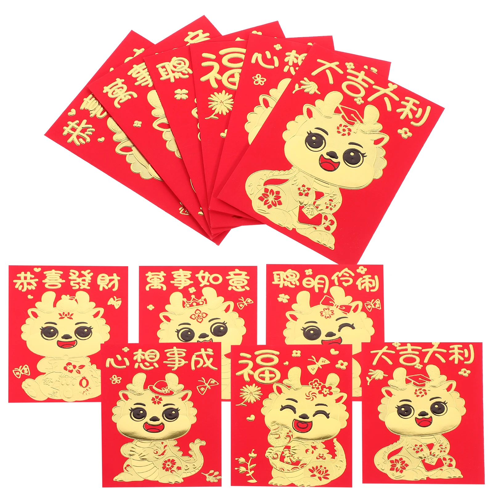 

30pcs 2024 Year of Dragon Red Envelopes 8x11.5cm Chinese Style Packets Spring Festival Gift New Year Money Packet