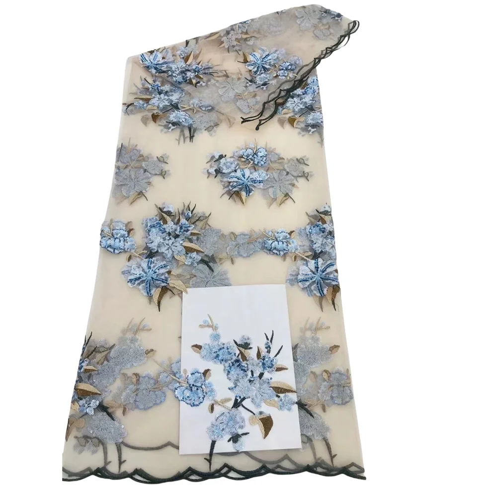 

African Nigerian High Quality Lace Fabric With Sequins Tulle Sewing L-1406165 Embroidery Dresses