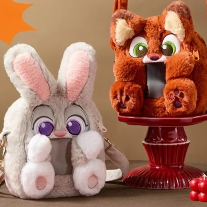 ディズニー ズートピア 2 漫画キツネとウサギのぬいぐるみバックパック韓国風の新しいファッションかわいい女の子のバックパック日用品