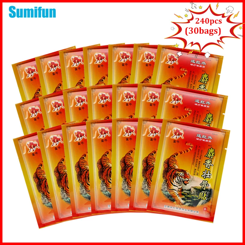 

240Pcs Hot Sale Red Tiger Balm Pain Relief Patch Joint Muscle Sprain Care Plaster Rheumatoid Arthritis Bone Ache Massage Sticker