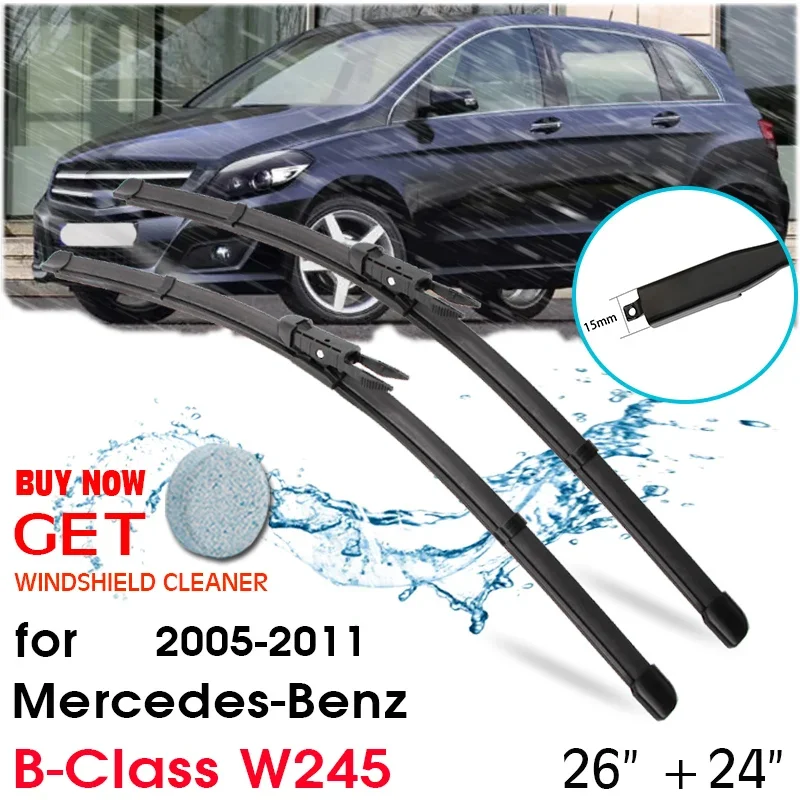 Car Wiper Blade Front Window Windshield Rubber Silicon Wipers For Mercedes-Benz B-Class W245 2005-2011 26