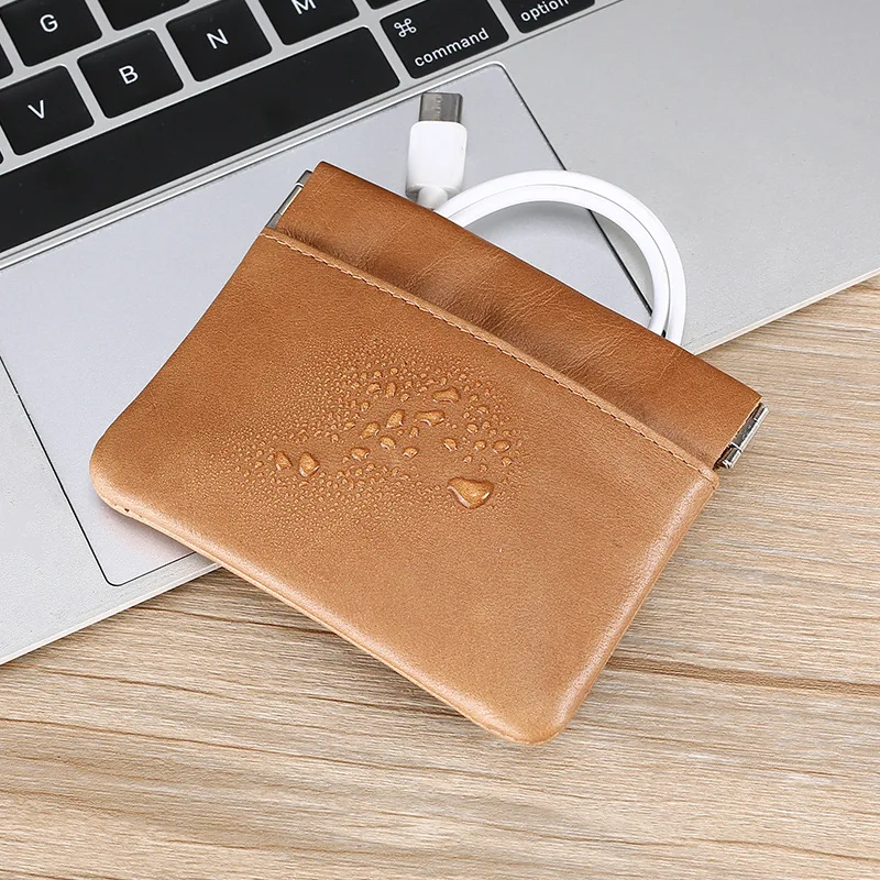 H22 5 Colors Genuien Leather Card Holder 2 Card Position Men's ID Card Purses Bank Card Mini Purse Mini Coin Purses For Male