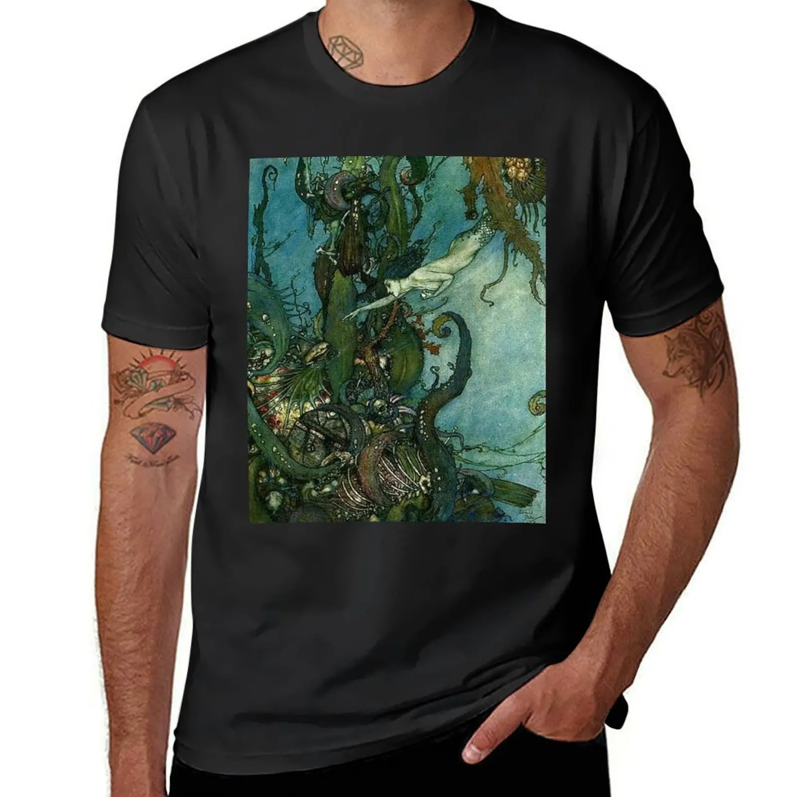 The Mermaid By Edmund Dulac T-Shirt oversizeds cute tops plain fitted t shirts for men