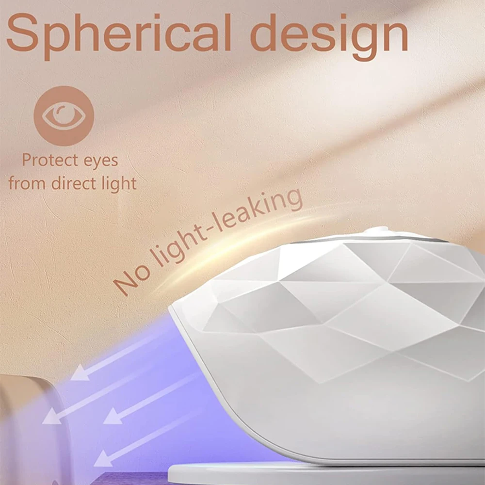 مجفف أظافر LED بالأشعة فوق البنفسجية 86 وات مع 39 خرزة و4 مؤقتات مصباح احترافي لمجفف معالجة طلاء الأظافر من جل مانيكير للمنزل والصالون