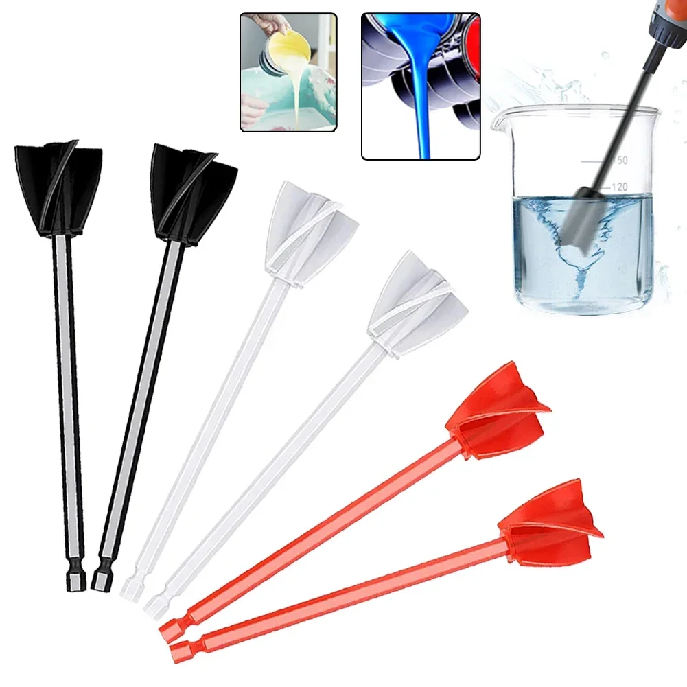 Tool Epoxy Resin Mixer 16.5*3.5cm 6PCS ABS Black/white/red Mixer Attachment Drill Stir Stick Drill Whisk Stirrer