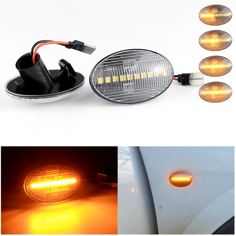 2PCS For Opel Meriva Mpv Mk1 2003-2010 Led Dynamic Side Marker Turn Signal Light For Opel Corsavan Corsa Mk2 Box Hatchback 00-06