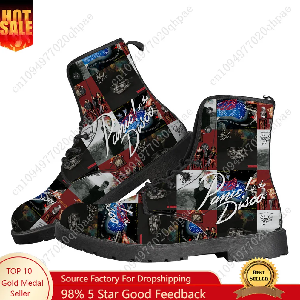 

Panic At The Disco Boots Mens Womens Teenager Shoes Casual Boot Outdoor Light High Quality Couple Print on Demand Customize Shoe