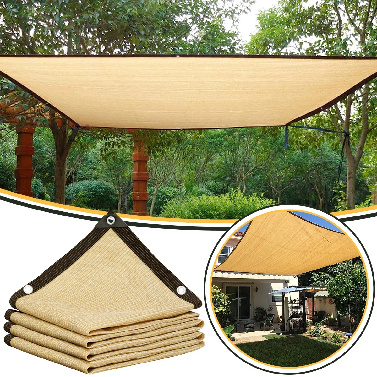 Parasol de tela rectangular para exteriores, cubierta de pérgola para jardín, Patio trasero, vela, bloque Uv, Canovas