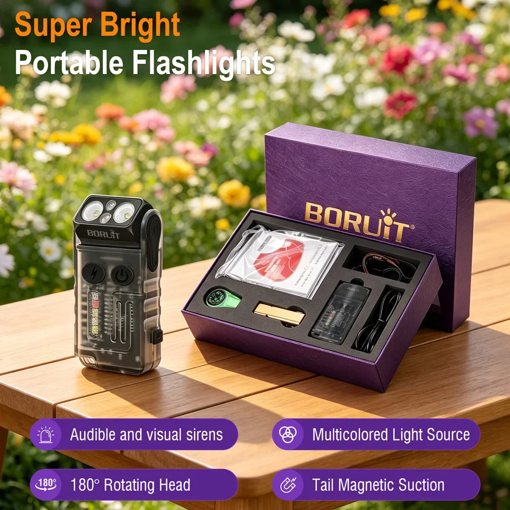 linterna-de-llavero-edc-uv-boruit-v20-1000lm-recargable-magnetica-con-silbato-brujula-alarma-caja-de-regalo-para-supervivencia-y-emergencias