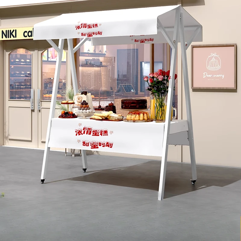 

Mobile foldable stall display stand Night market stall custom outdoor shed display stand Iron art promotion float