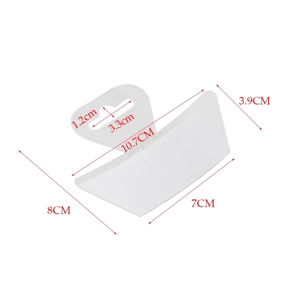 Bulk Hang Tabs Delta Slotted Self-adhesive Merchandise Package Box Bag Pet Pvc Hangers Peghook Plastic Display Reinforced Tag