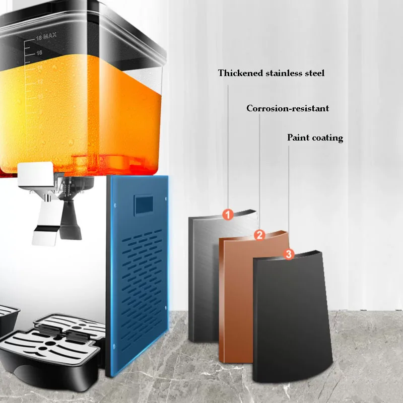 18L * 2 cylindryczna maszyna do topienia komercyjna mrożona gorąca/zimna napój napój mleko sokowirówka dozownik soku Maker sokowirówka 110V