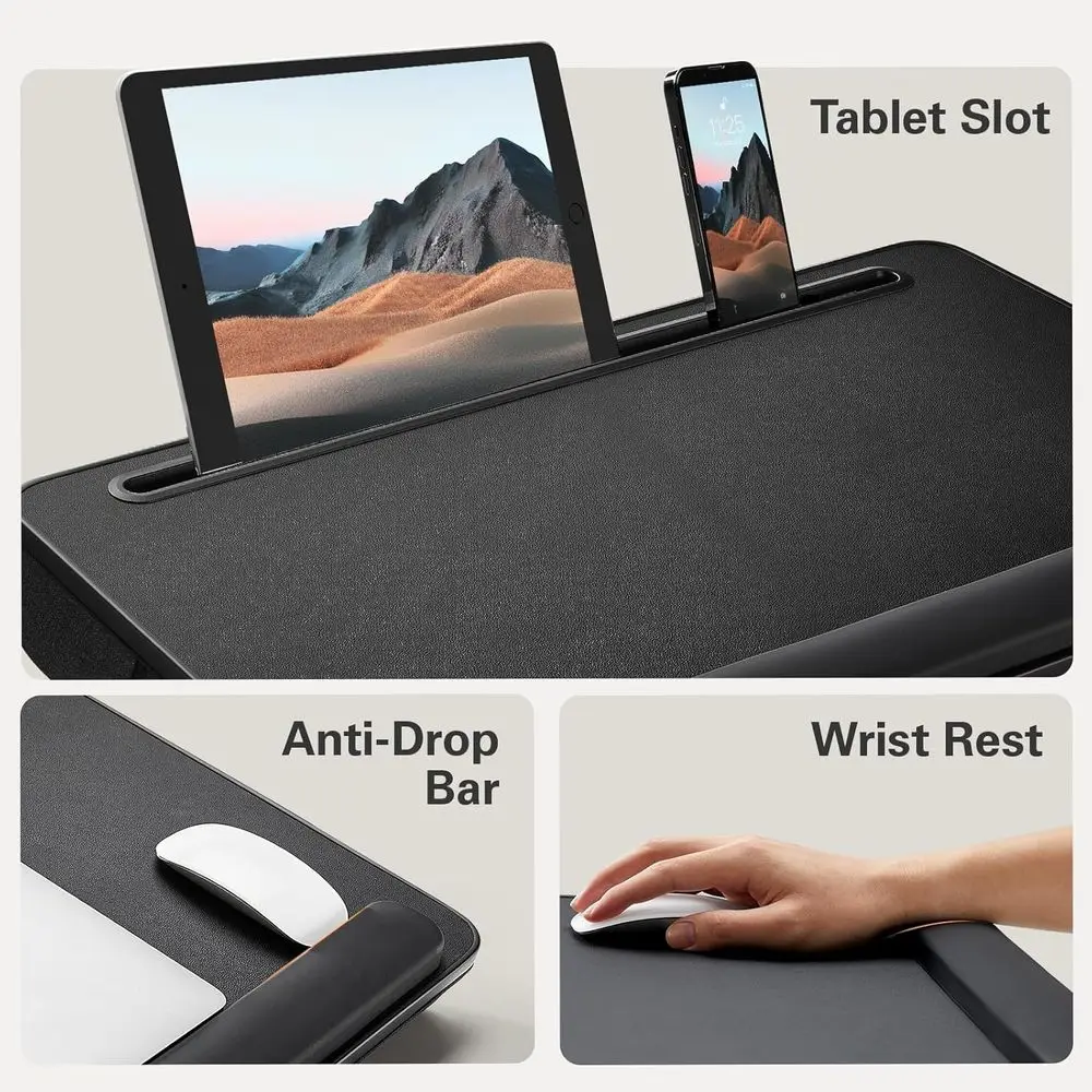 Laptop Bed Desk, Laptop Tray Computer Lap Desk for Bed Couch Sofa Floor, Bed Tray for Working, Eating, Foldable Lap Stand Table