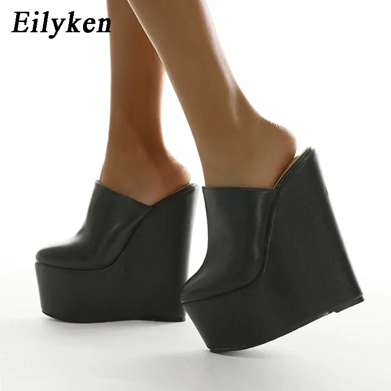 Eilyken Fashion Gladiator Round Toe Platform Wedge Super High Heels Women's Slippers 2025 New Summer Nightclub Sandals Shoes