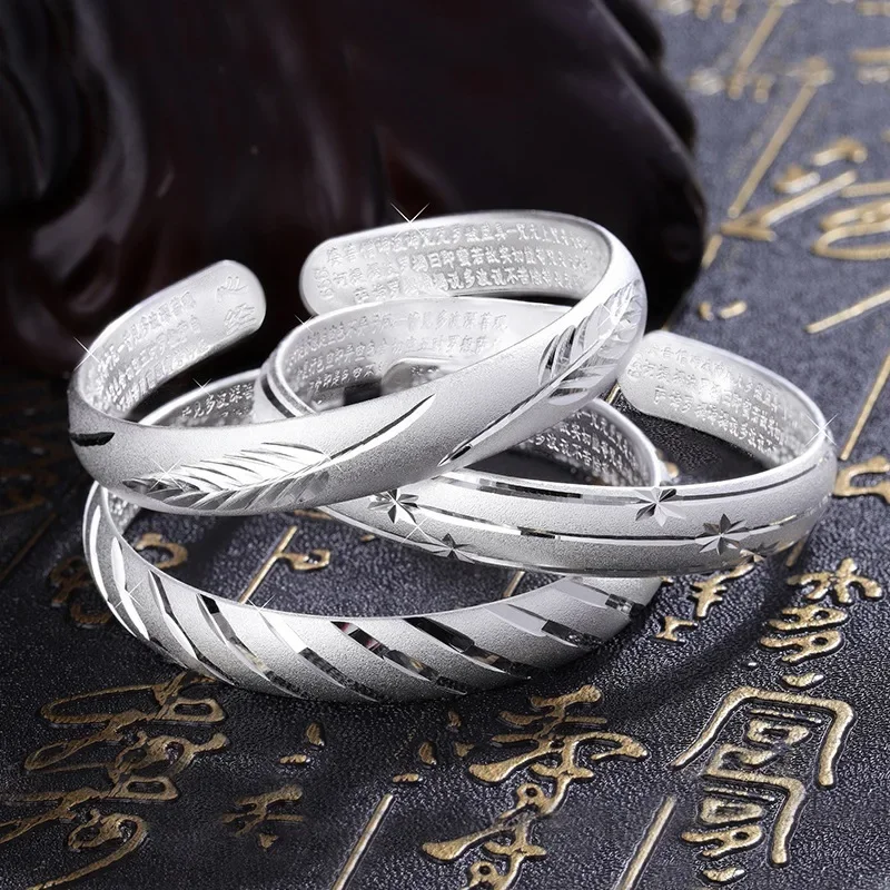 Fashion New 999Silvering Personality Leaf Feather Bracelet Jewelry High Profile Personalized Simple Lucky Gift for Girl