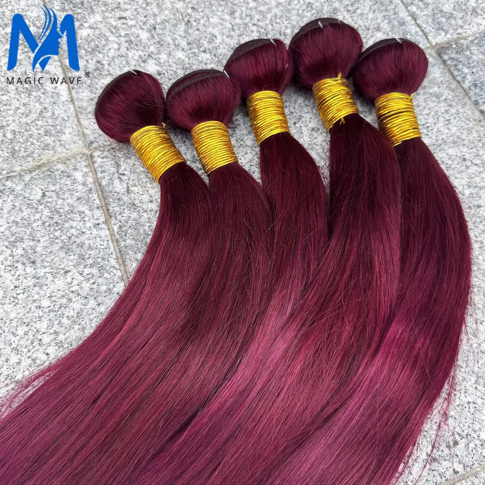 100% حزم الشعر البشري 99J بورجوندي 14-32 بوصة 8A الصف مستقيم البرازيلي حزم شعر ريمي للنساء السود 1/2/3 حزم #1