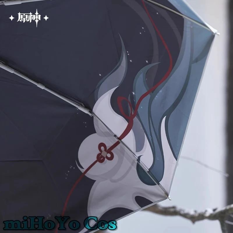 [Genuine] miHoYo Game Genshin Impact Shenhe Theme Impression Series Folding Umbrella Anime Cartoon Parasol Halloween Gift