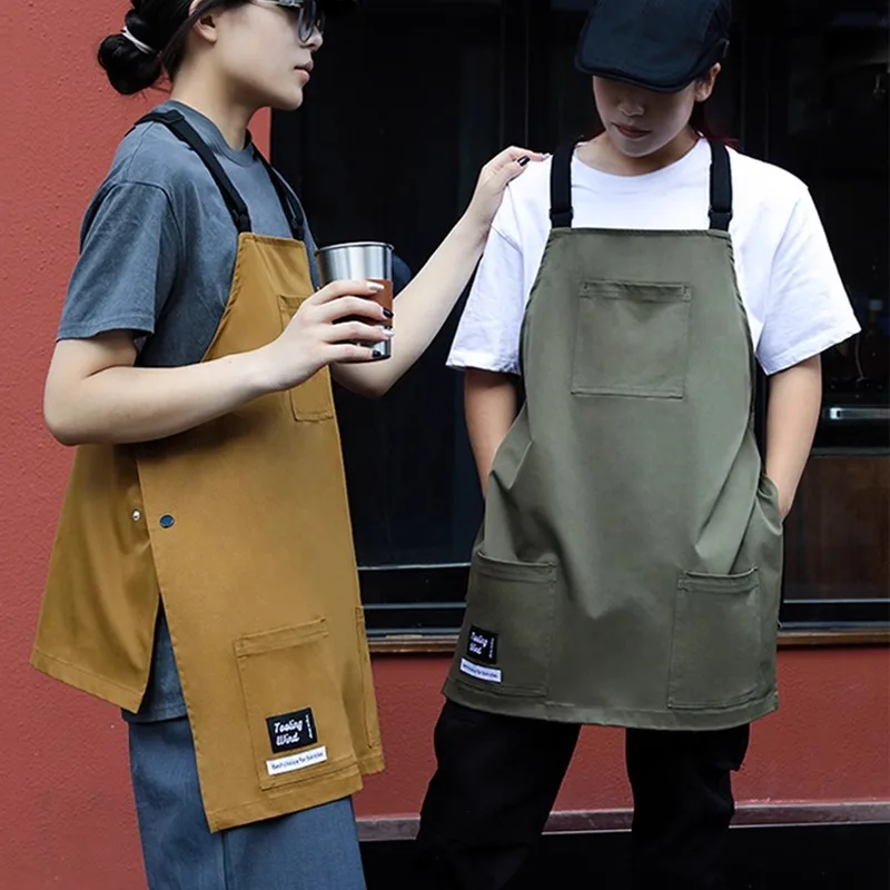 New Waterproof Apron Vest with Pockets Work Clothes for Kitchen Restaurant Men Women\'s Waiter Apron for Salon Coffee Pet Shop