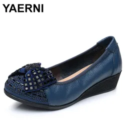 Summer Comfortable Woman Shoe Genuine Leather Soft Bottom Square Head Summer Shoes Women Large Size Flat Silver Barefoot Slip-on