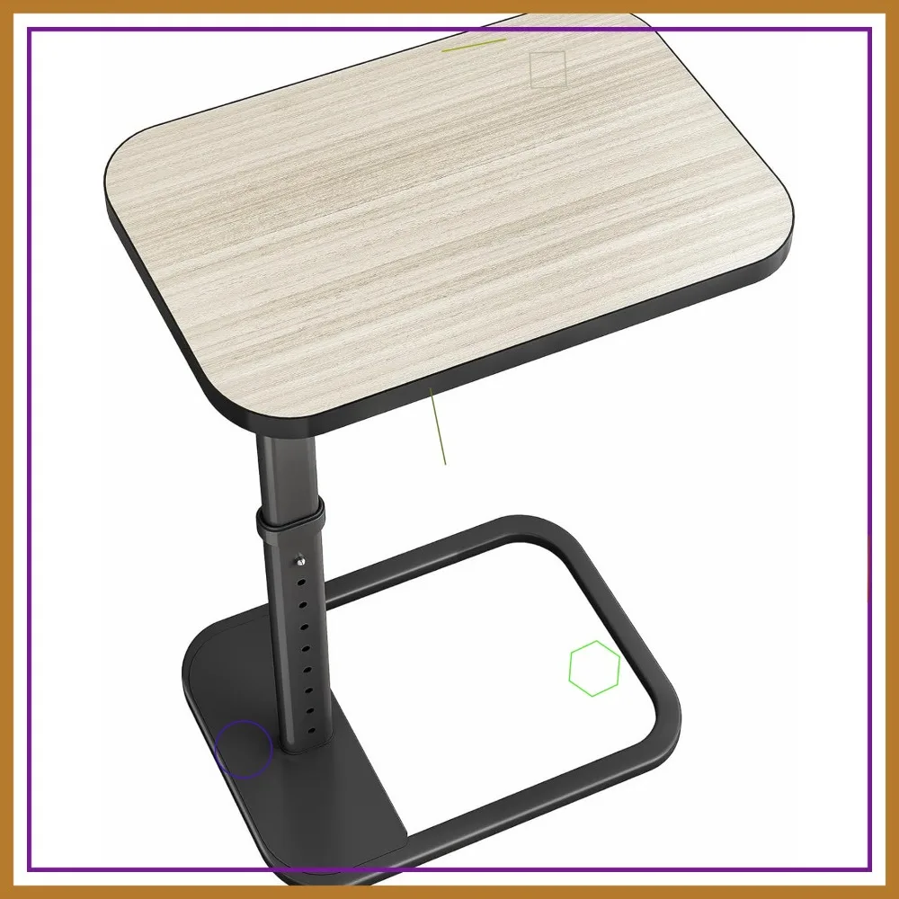 

Стол-поднос для телевизора с регулируемой высотой и закругленными углами, C-образный торцевой столик для дивана, кровати, гостиной