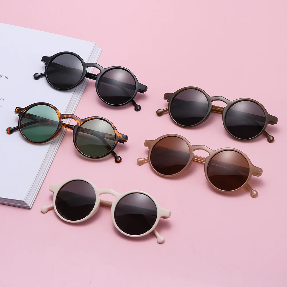 

Retro Brand Designer UV400 Small Frame Vintage Sun Glasses Leopard Black Glasses Round Sunglasses for Women Eyewear
